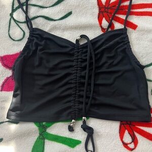 Forever 21 Black Ruched Crop Top